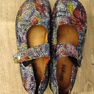 Alegria PAL-335 Nursing Shoes Blue Bubbles Mary Jane Iridescent EU 40/US…